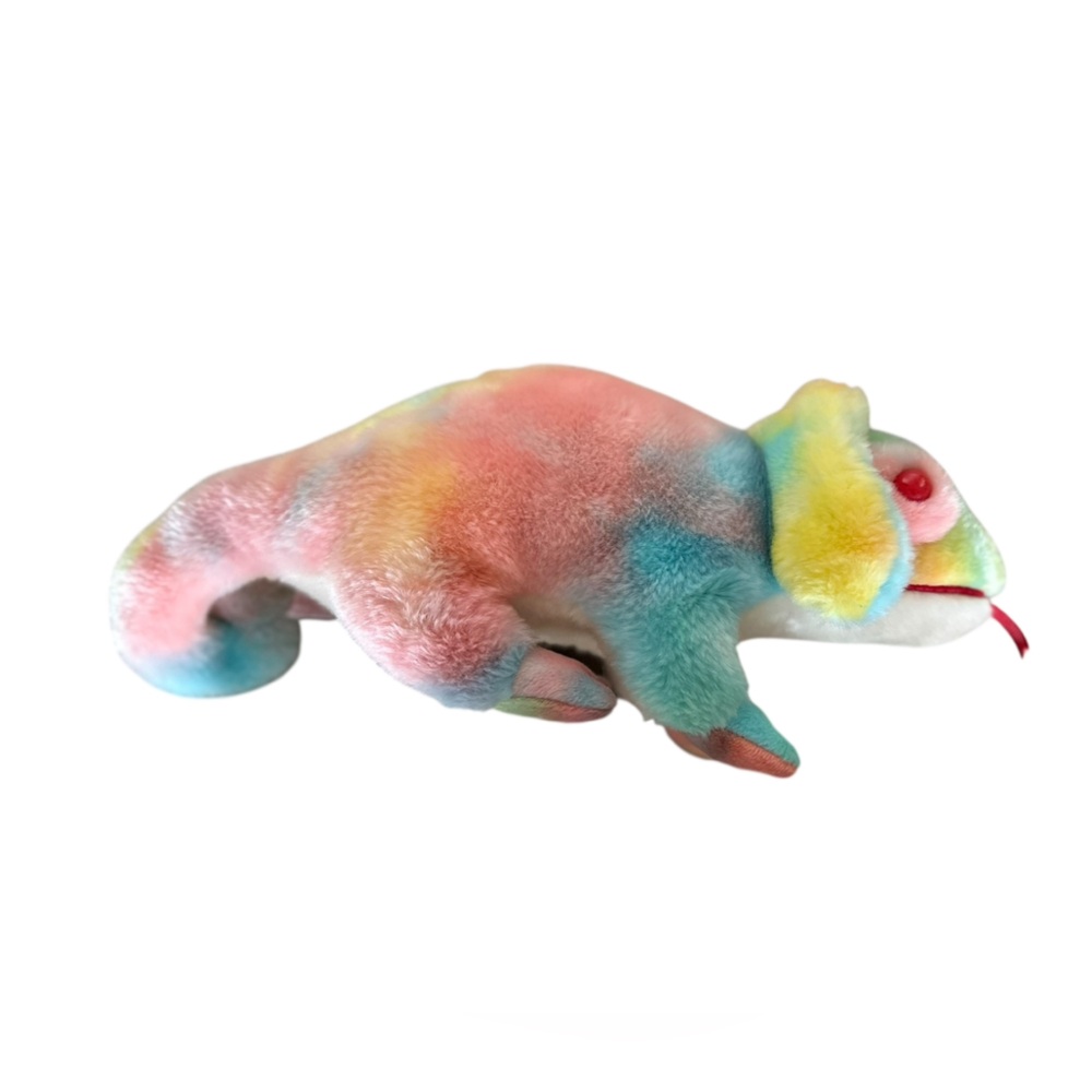 Ty 1999 Beanie Baby Rainbow Multicolor Stuffed Chameleon
